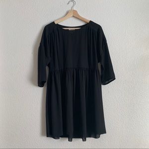 Wilfred Le Fou Babydoll Black Sheer Aritzia Dress